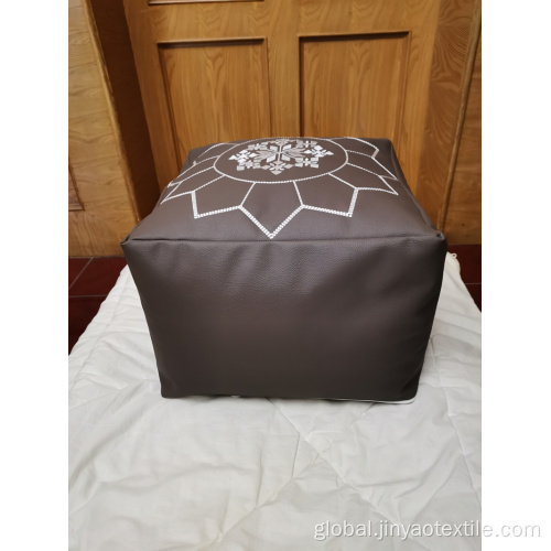 Recycled Leather Stool Leatherette Square Bean Leatherette Cushion Supplier